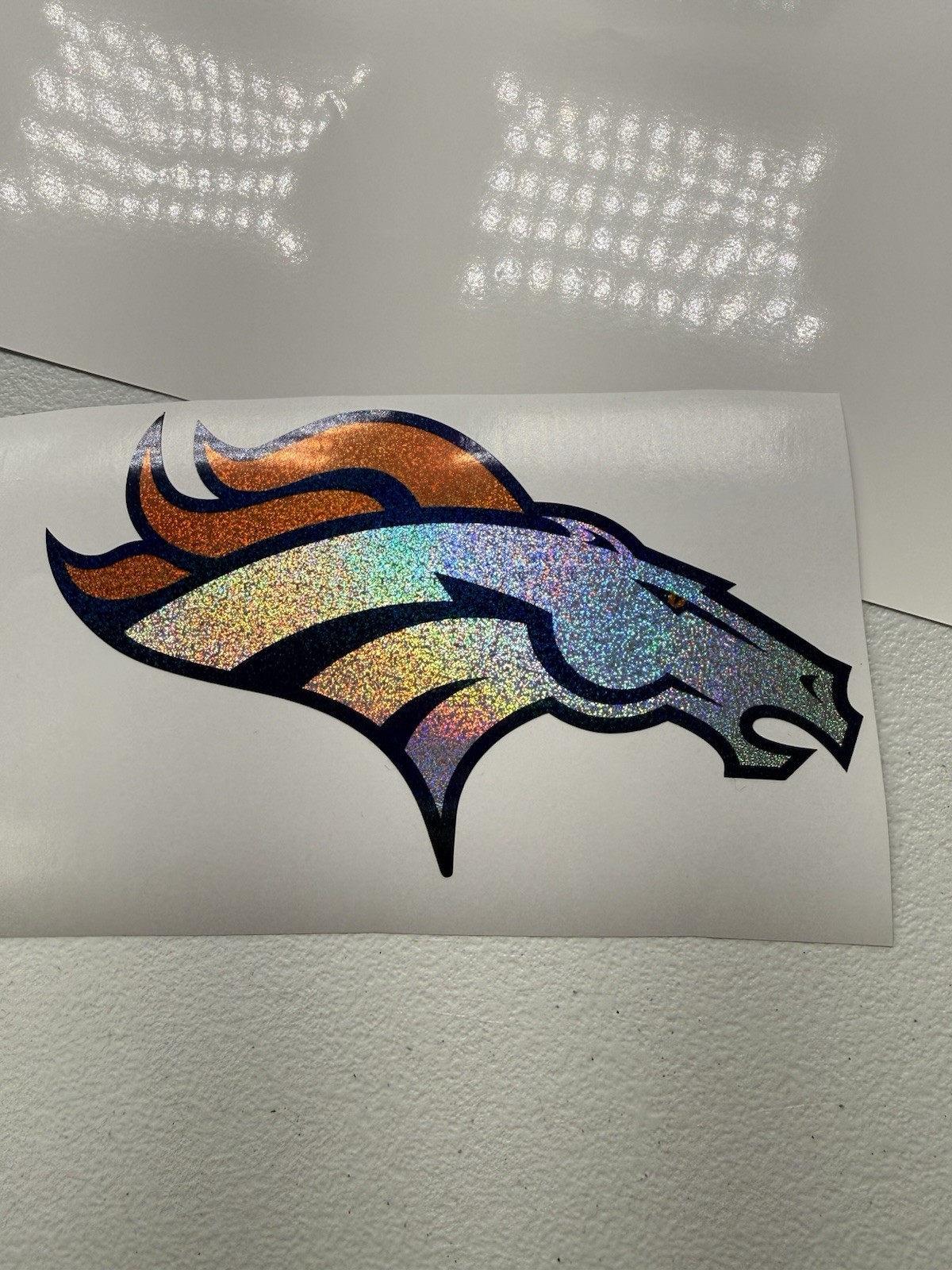 Denver Broncos Holographic Tiny Sparkle Vinyl Decal