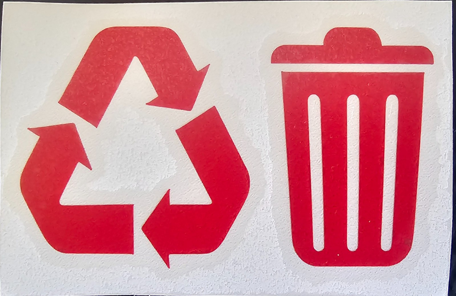 Multi color-Trash and Recycle – sticker decals for home & office – 2 inch.