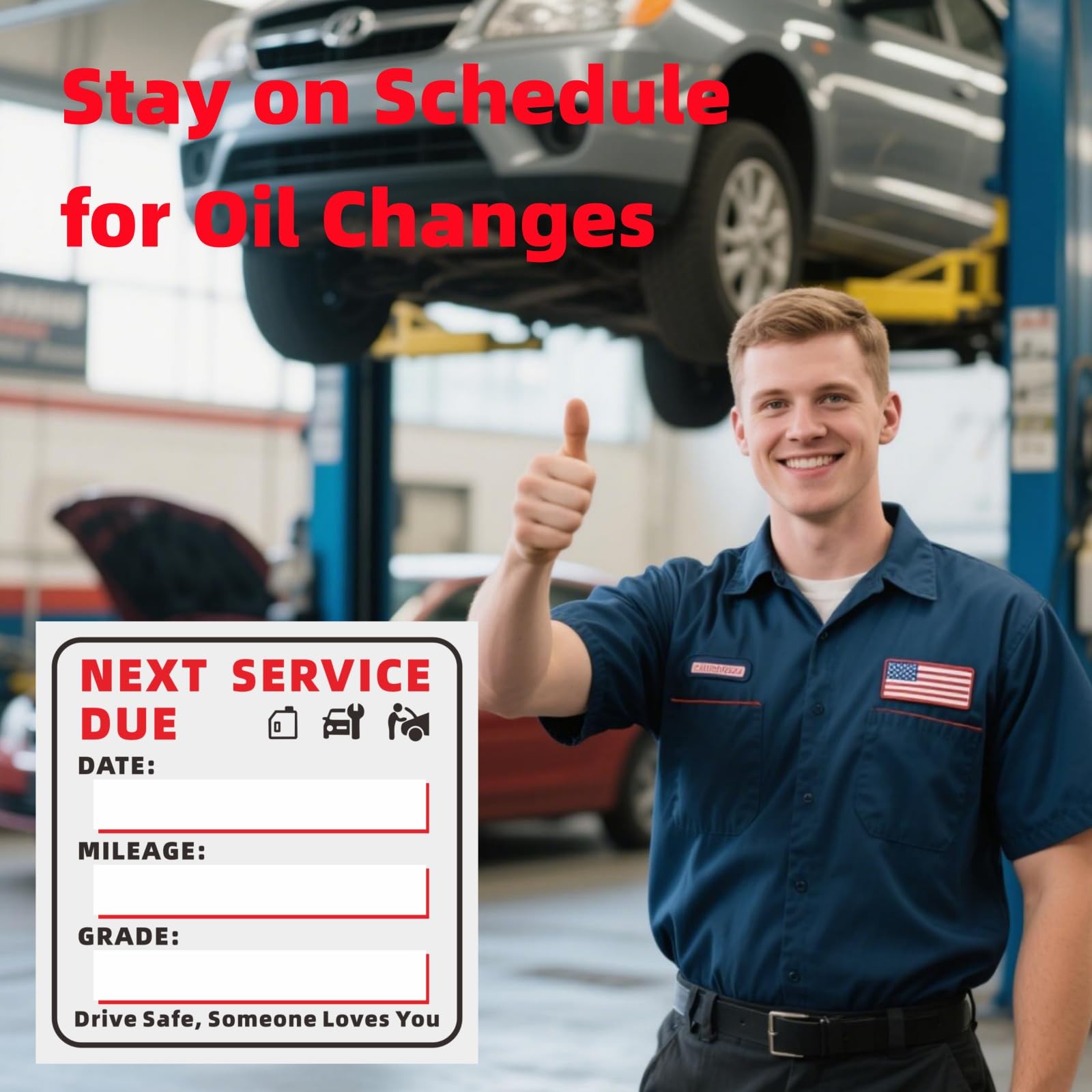 140 PCS Oil Change Stickers Static Cling, 2×2 Inches Clear