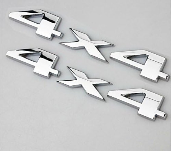 Universal 3D Chrome Emblem Stickers – 2 Pack for 4×4 Vehicle Customization