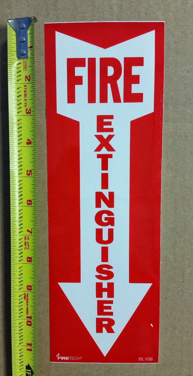 🤡🔥🧯SELF ADHESIVE VINYL FIRE EXTINGUISHER ARROW SIGN 4×12 (2pk) 1.97 🤡 🔥🧯