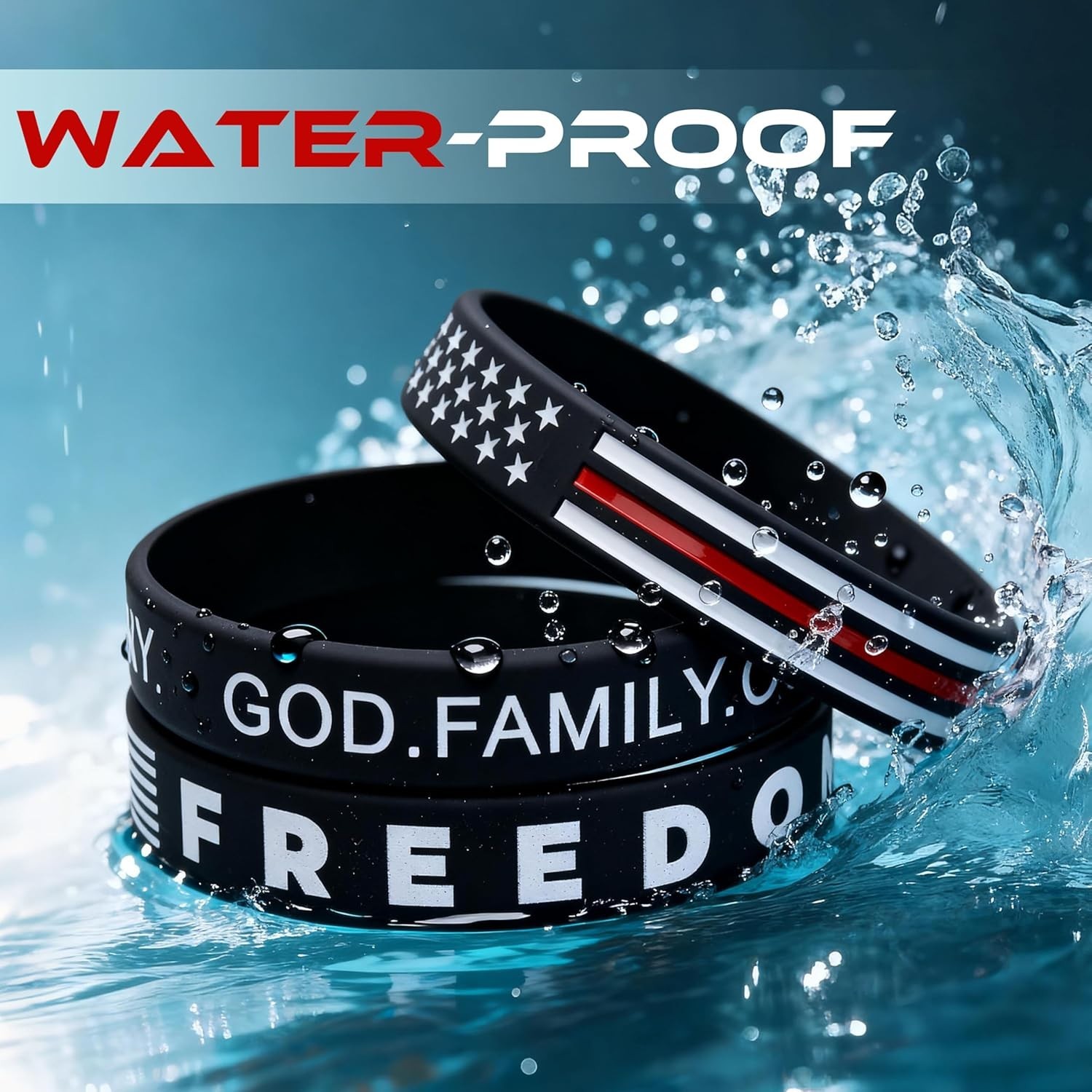 12 Pack Charlie Kirk Patriotic Silicone Wristbands for Justice and Freedom