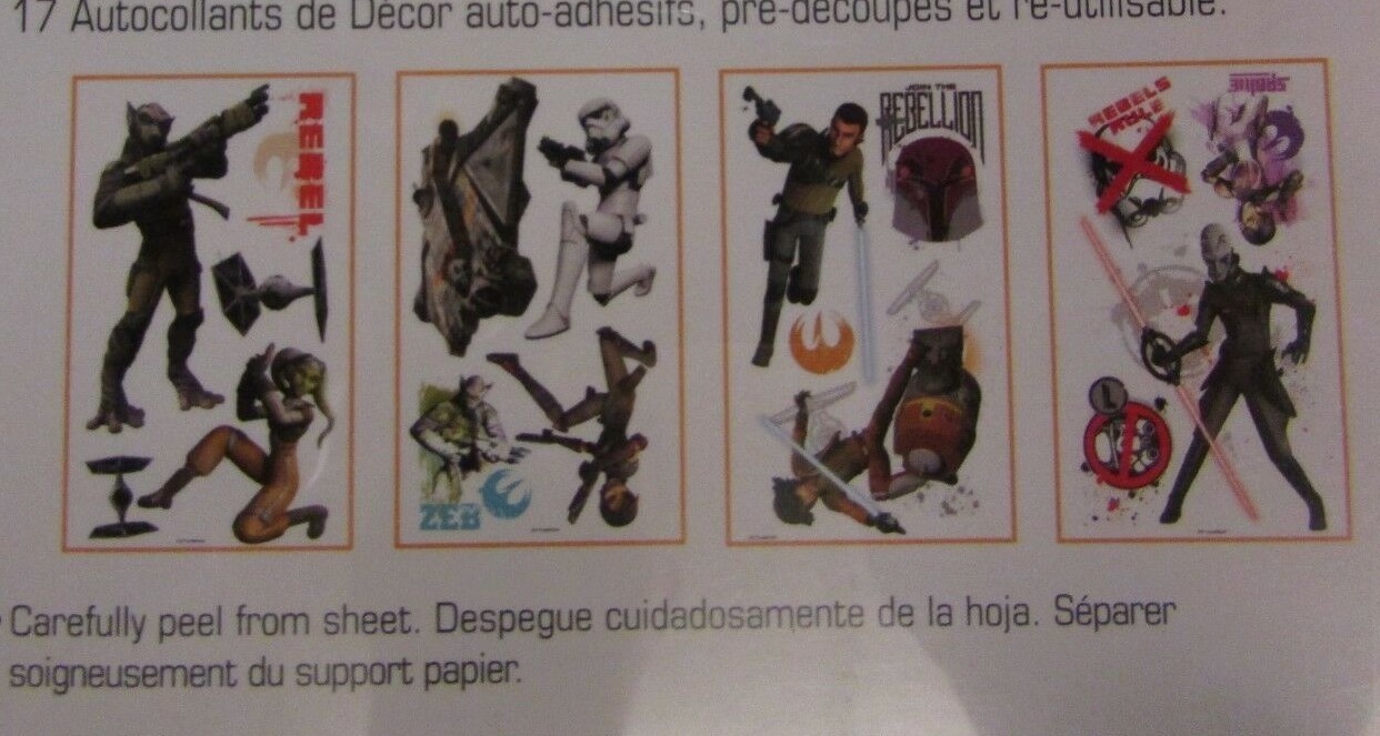 Star Wars Rebels 17pc Removable & Repositionable Wall Decals~Glow In The Dark