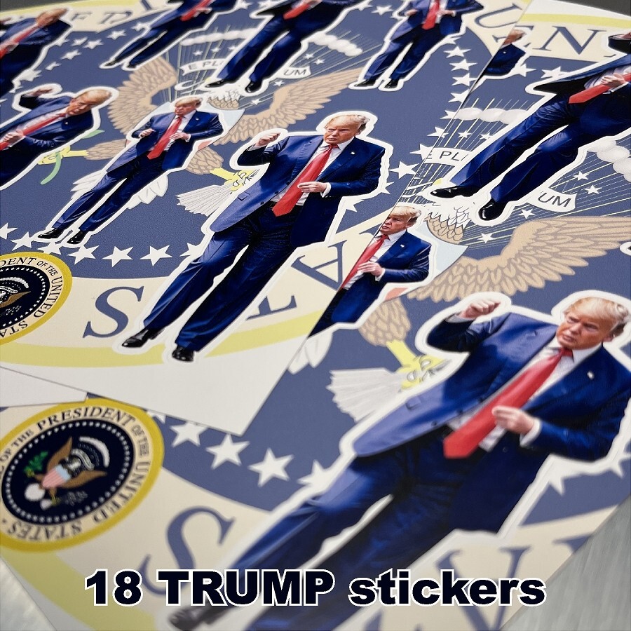 TRUMP DANCE Sticker Sheets – 18 Trumps and 3 Presidential Seals FREE SHIPPING