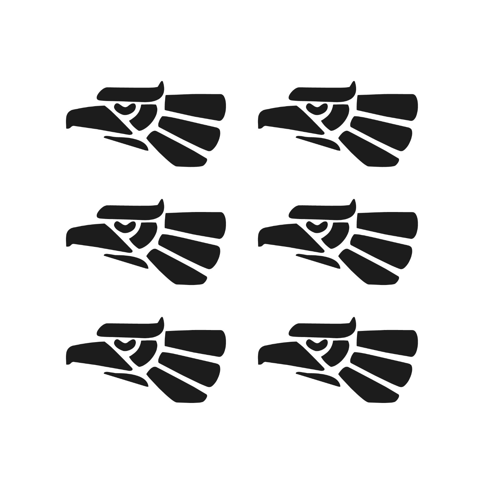 Small Mexican Eagle Head set of 6 Vinyl Decals Mexico Eagle Stickers Sheet