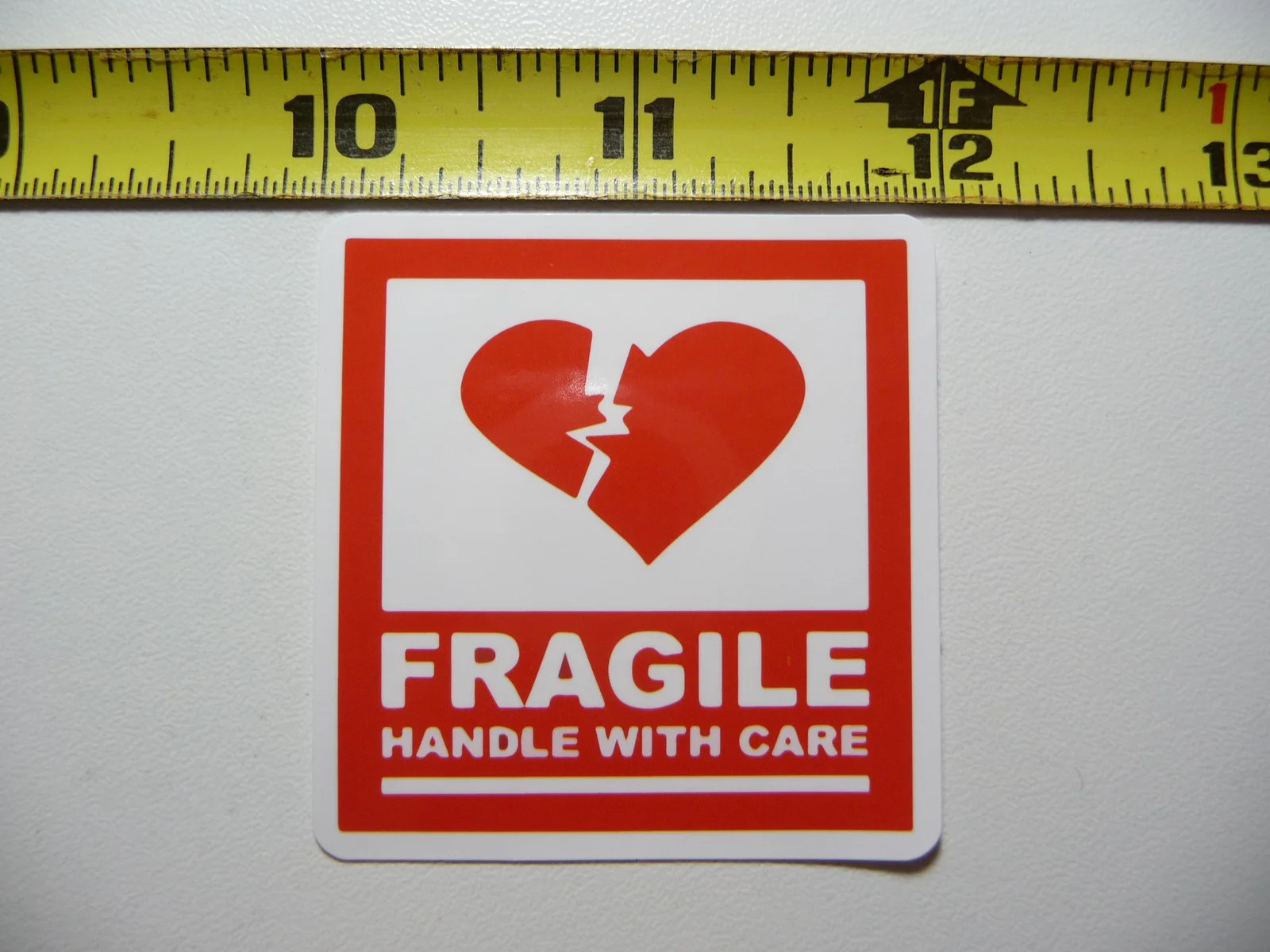 FRAGILE HANDLE WITH CARE HEART SMALL STICKER DECAL BUSINESS COMPANY POLICY