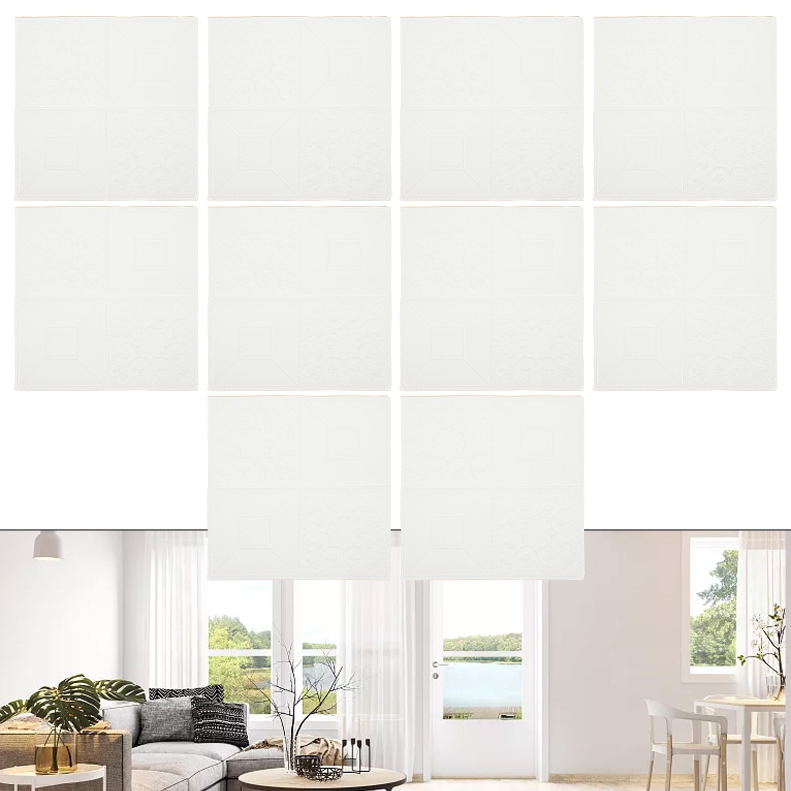 Foam Panel 3D Wall Sticker Decals Decoration Replacement Self-adhesive