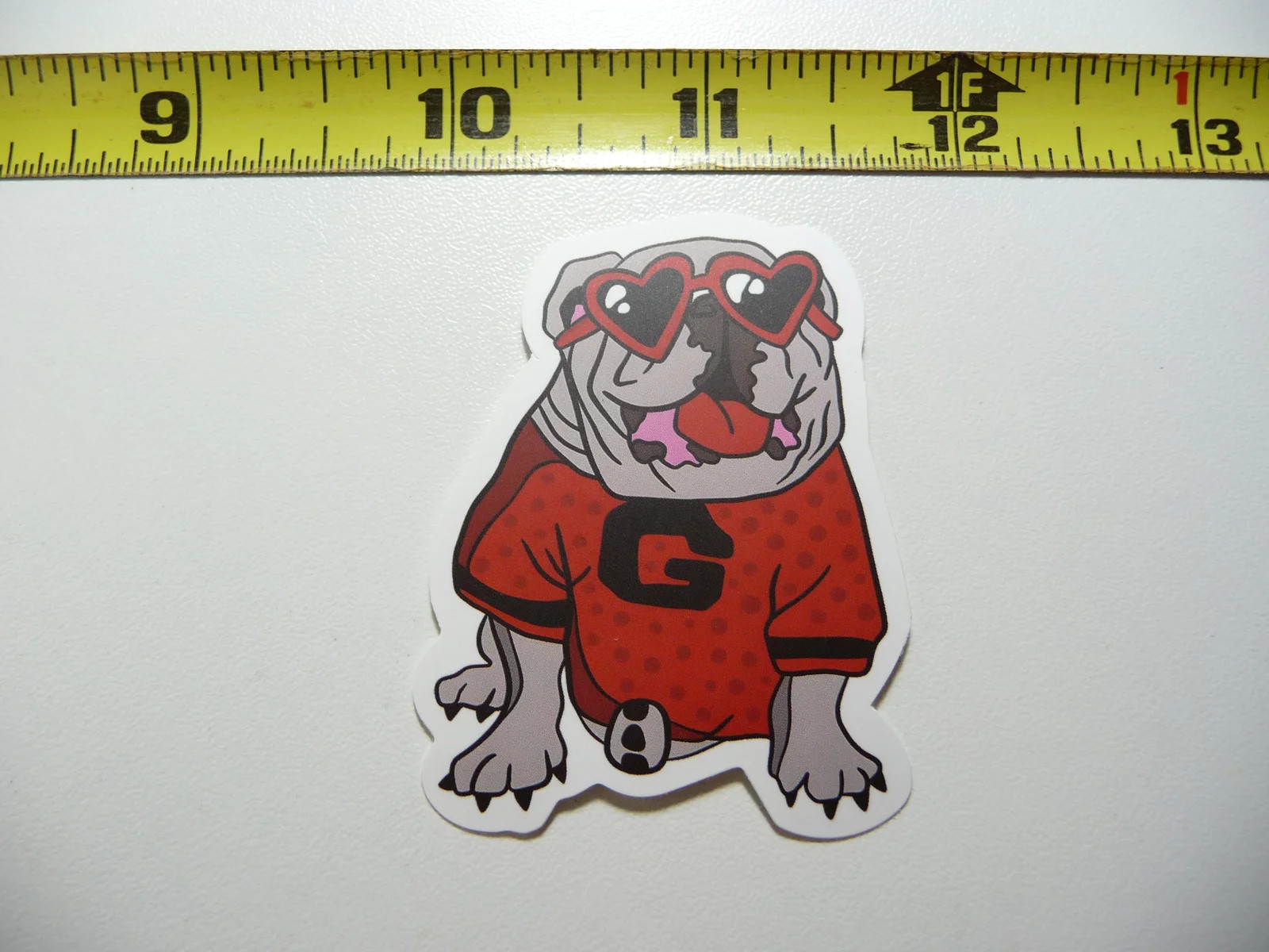 BULLDOG SUNGLASSES HEART SMALL STICKER DECAL DOG PET BEST FRIEND LAPTOP