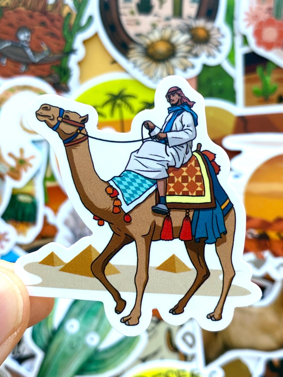 5-50 pcs Cactus Stickers, Retro Travel Arizona Canyon Camel Desert Vinyl Decals
