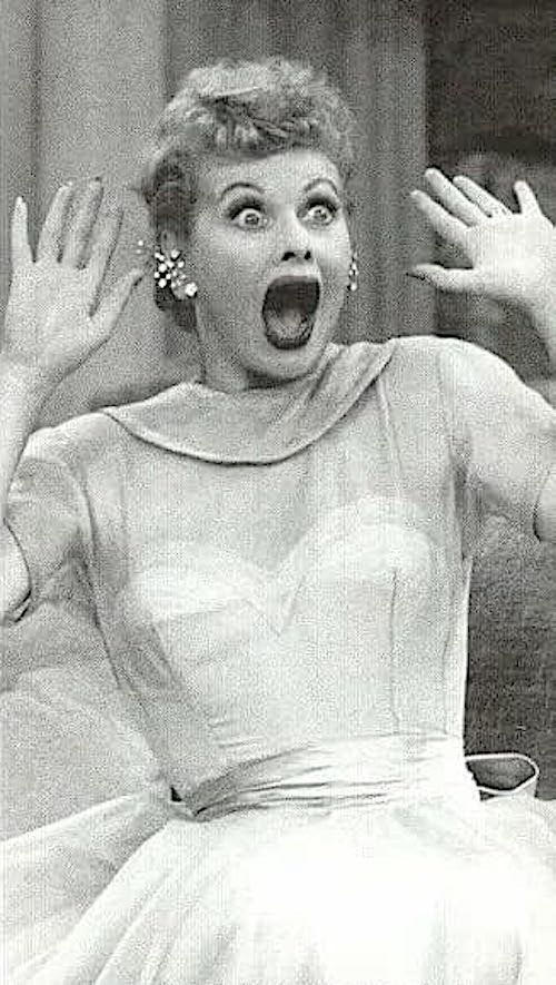 2.88"x5" STICKER Lucille Ball in Vintage TV Comedy, I Love Lucy 1951-1957 Desilu