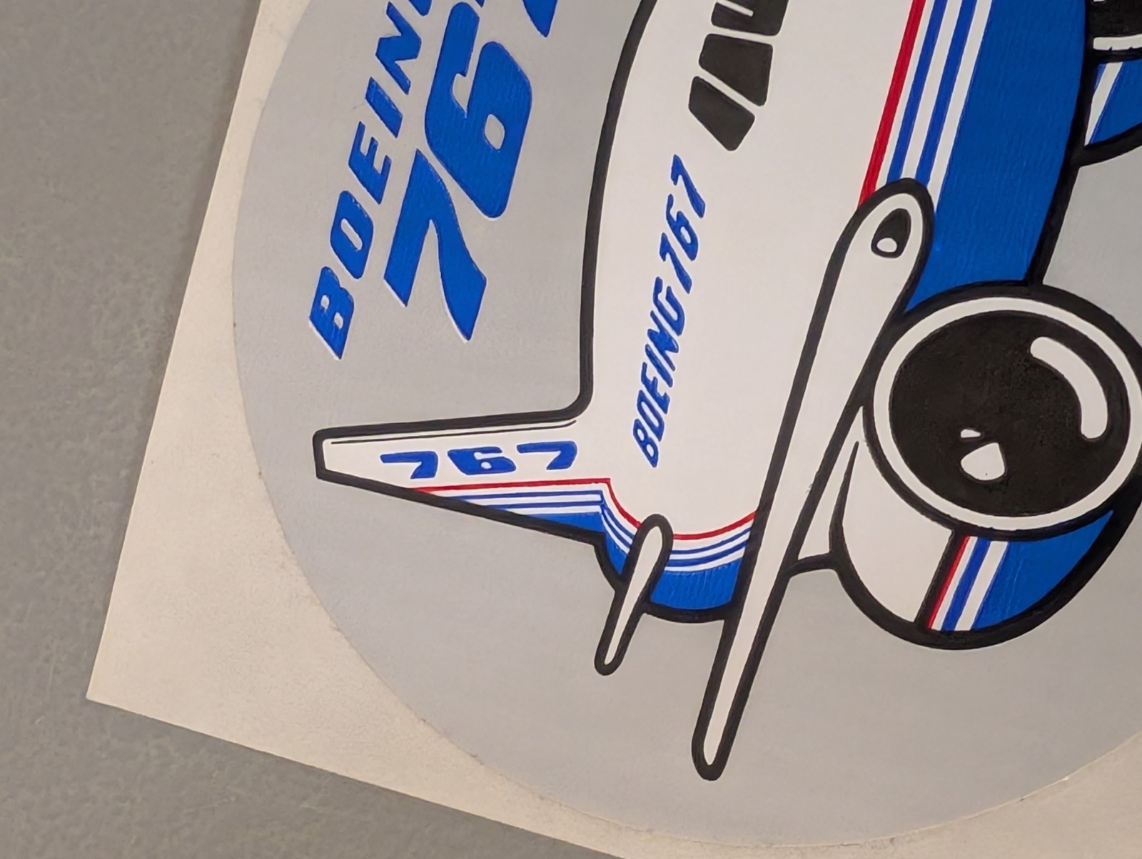 Vtg Boeing 767 Airplane Sticker – Jumbo 80s Pudgy Aviation Plane Aircraft Ad