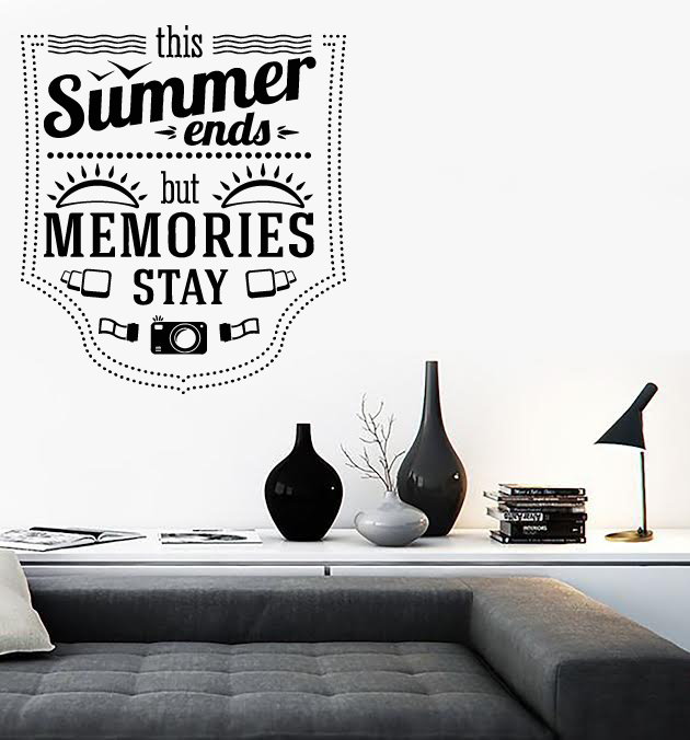 Wall Stickers Vinyl Decal Summer Ends Memories Stays Inspire Message z2052