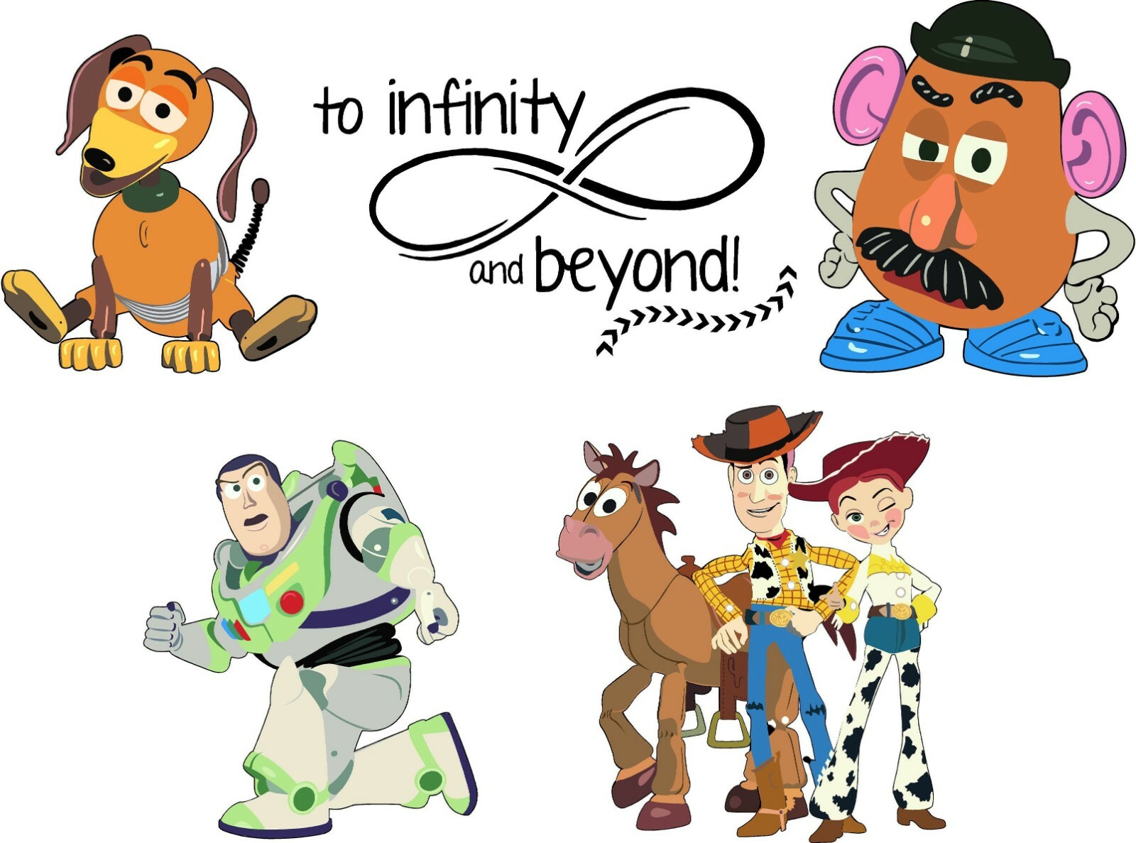 Toy Story Characters Wall Decal | To Infinity And Beyond Wall Decal Quotes 32×48