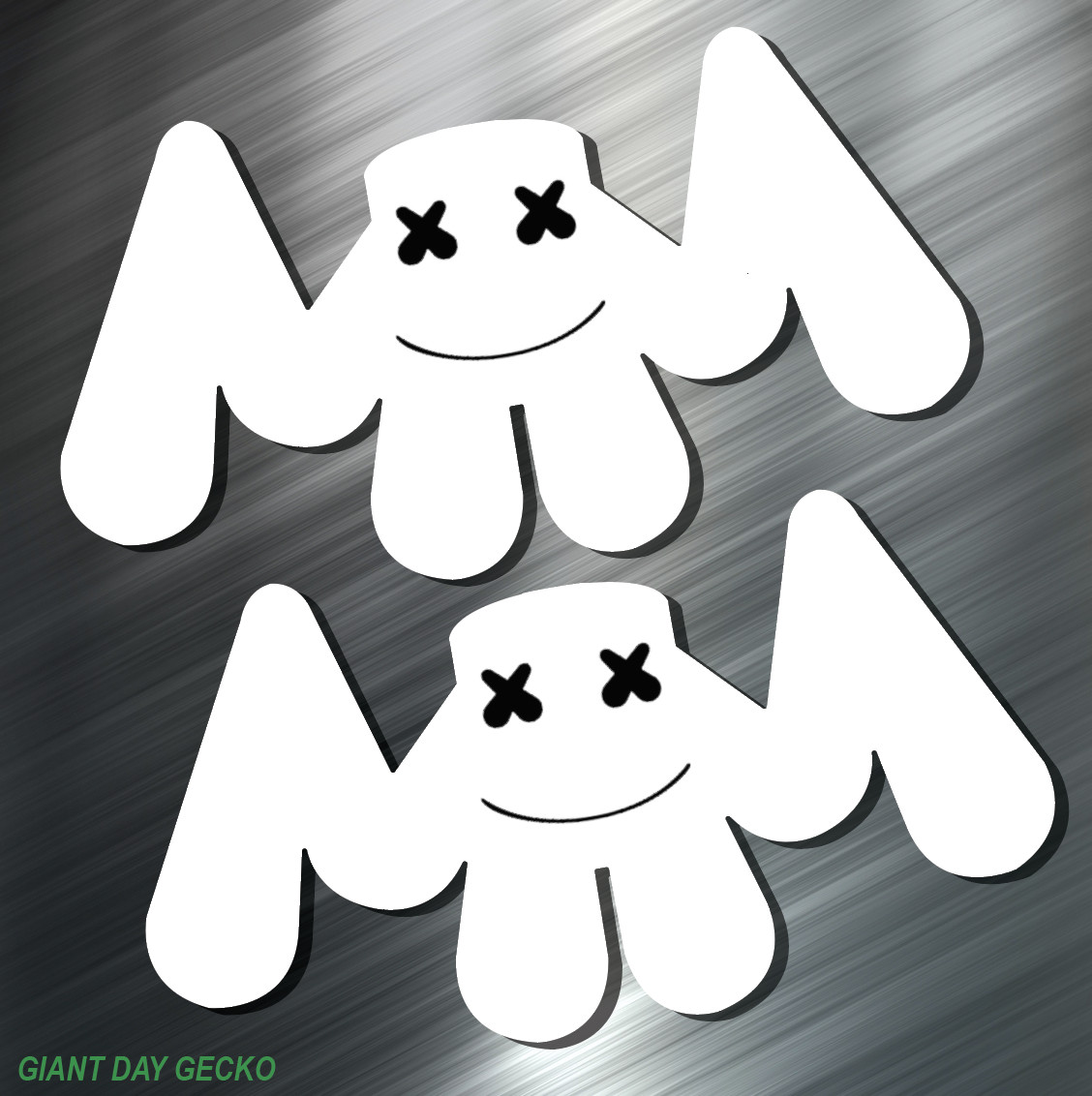 (2) TWO MARSHMELLO Vinyl Decal Sticker For Car Laptop Skateboard NEW EDM music