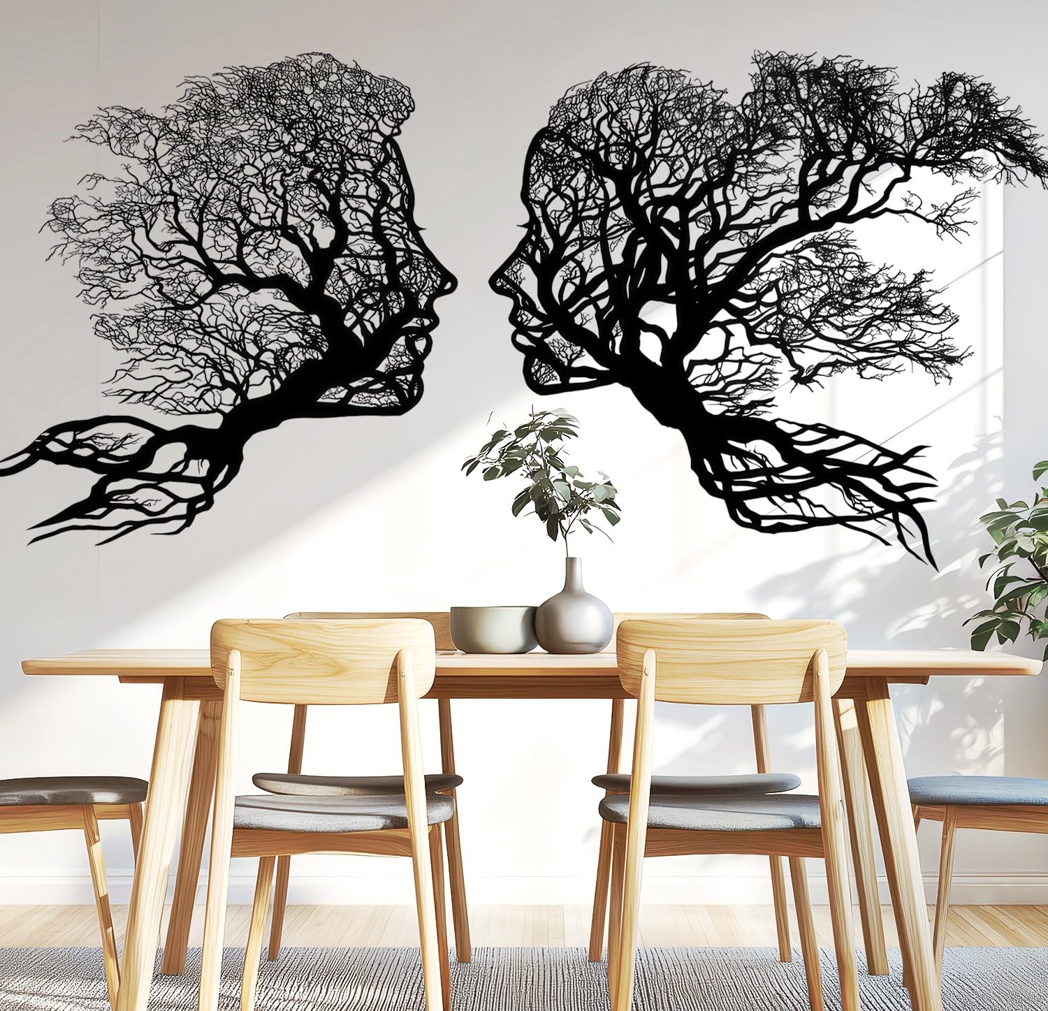 Abstract Tree of Life Wall Decals Peel and Stick, Man Woman Face Wall Sticker…