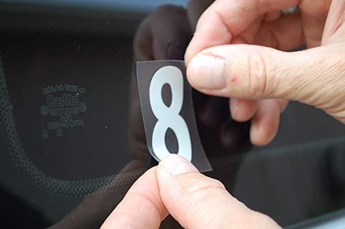 0-9 Reflective Numbers White Sticker Vinyl Decals CHOOSE 1"-12" Set Of 40 (RV1)