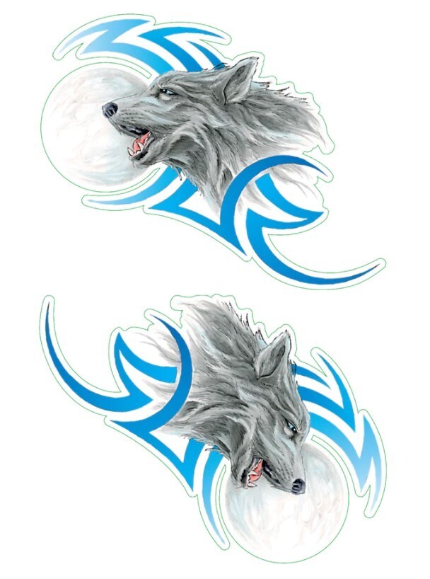 NEW LETHAL THREAT TRIBAL WOLF LEFT/RIGHT MINI DECAL STICKER 2.75"x4" LT55028