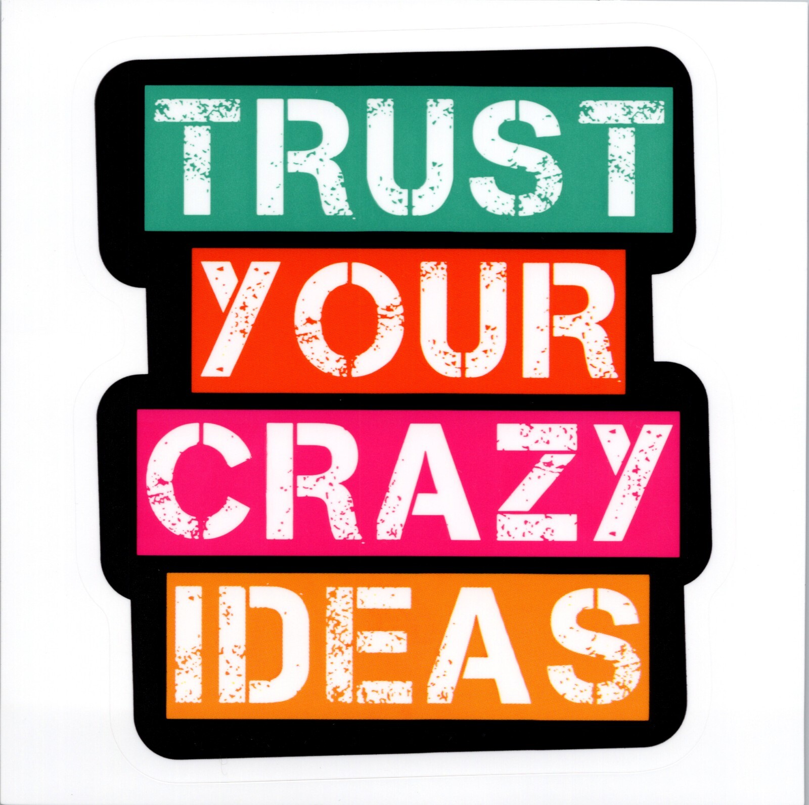 TRUST YOUR CRAZY IDEAS – Vinyl Sticker – 4.25in x 3.75in