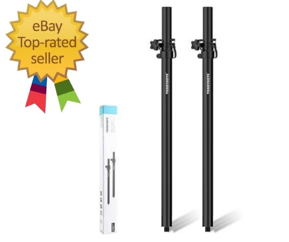 Set of 2 Speaker Pole for Subwoofer Height Adjustable Fits M20 Threaded Mount an
