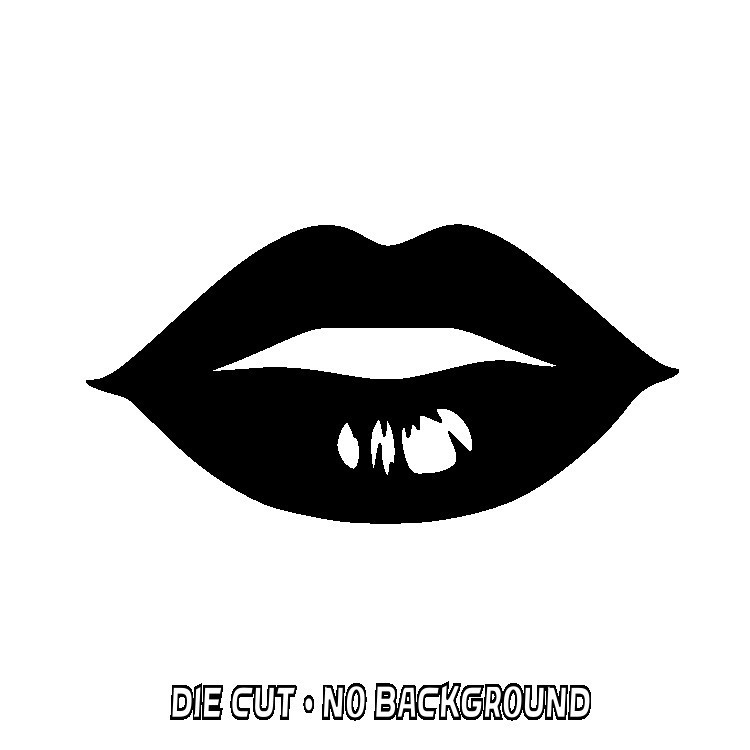 Kiss Lips V2 Decal Sticker • Multiple Sizes & Colors • Oracal 651 • Car/Truck