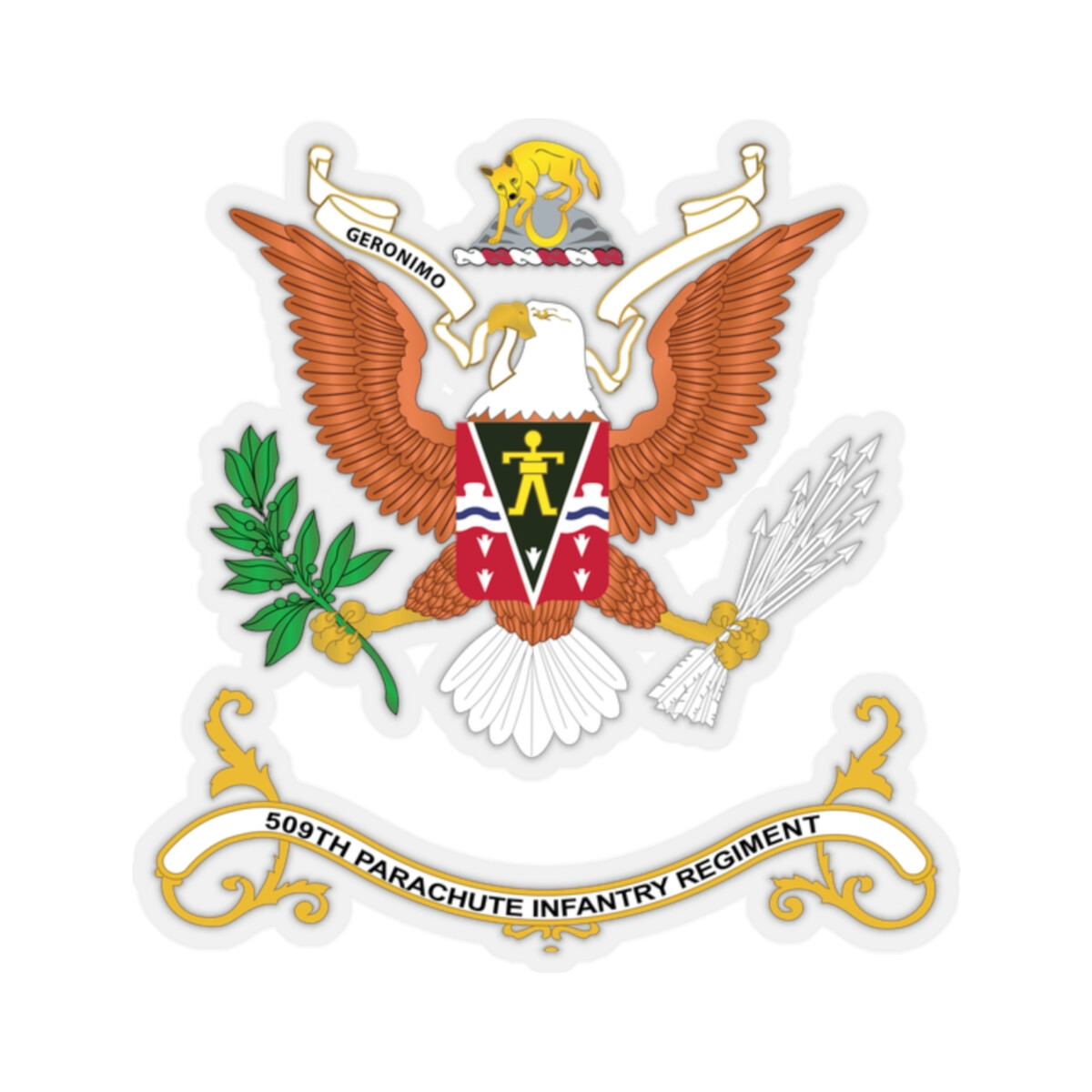 Kiss-Cut Stickers – Army – Regimental Colors – 509th Parachute Infantry Regiment