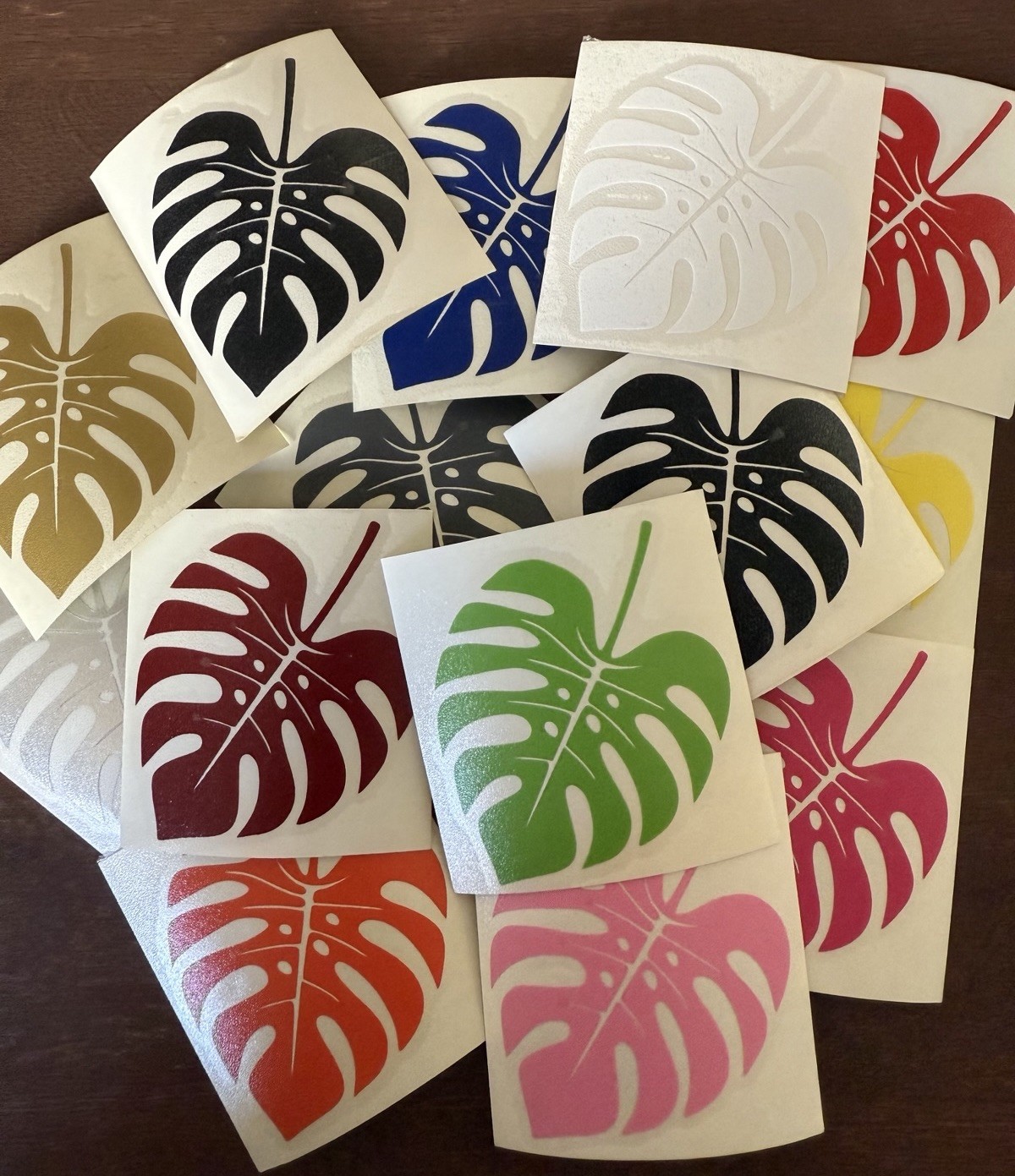 Monstera Plant Leaf Decal Sticker 2.5”x 2.5” 16 Different Colors To Chose From