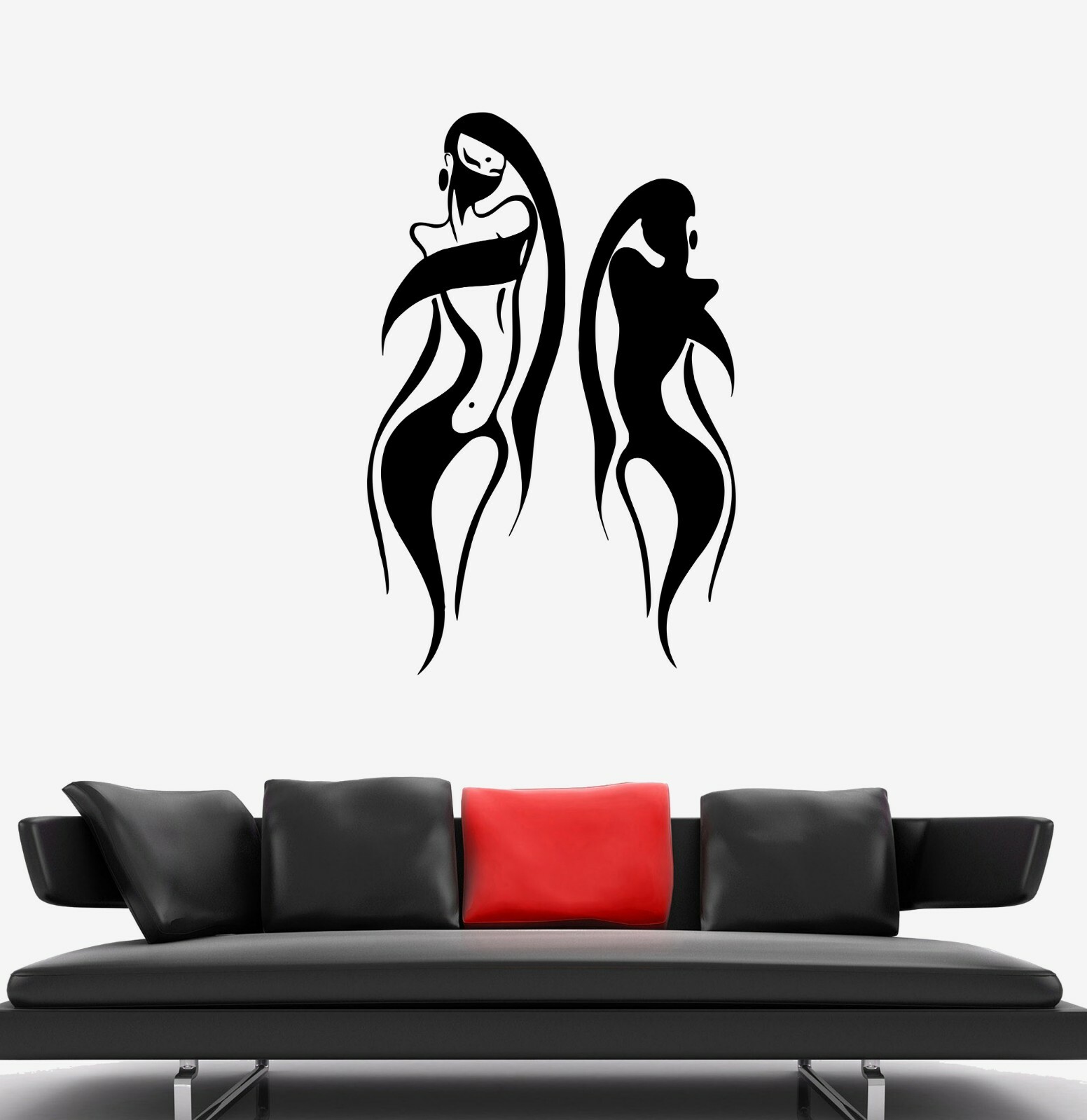 Wall Decal Beautiful Girl Oriental Woman Silhouette Shadow Vinyl Sticker ed1804