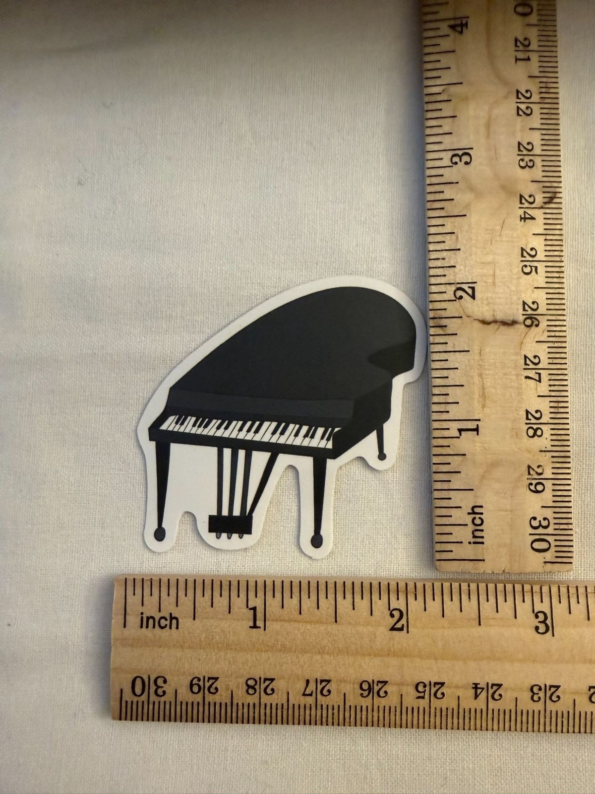Black Grand Piano Music Sticker 2 inch Waterproof Vinyl Decal Pianist No63