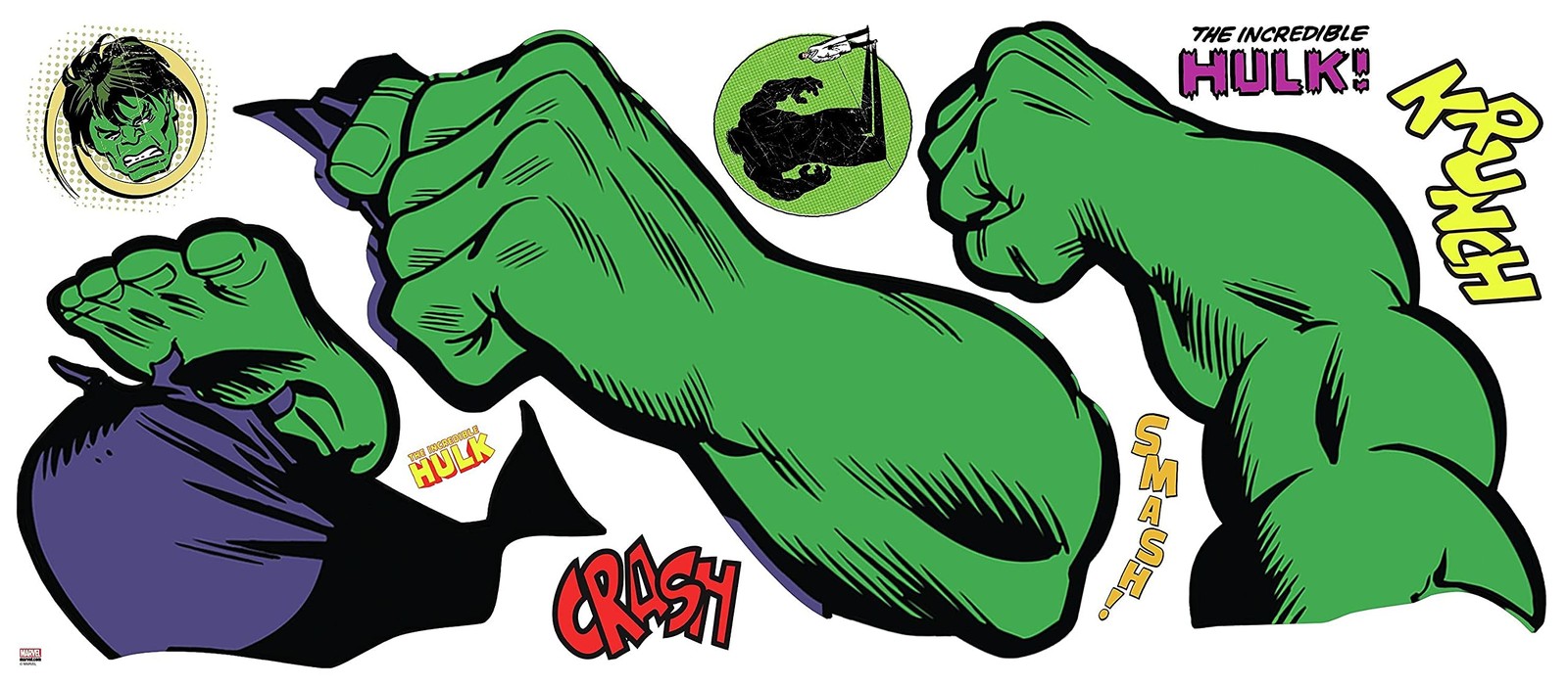 RMK3242GM Marvel Green Hulk Comic Giant Peel and Stick Wall Decals