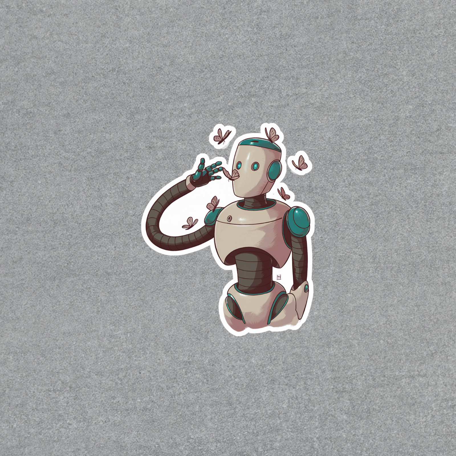 Adorable Butterfly Robot Sticker – Cute Sci-Fi Android Decal #4299