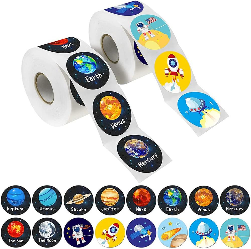 1000 Realistic Solar System Stickers – Outer Space Planet Stickers