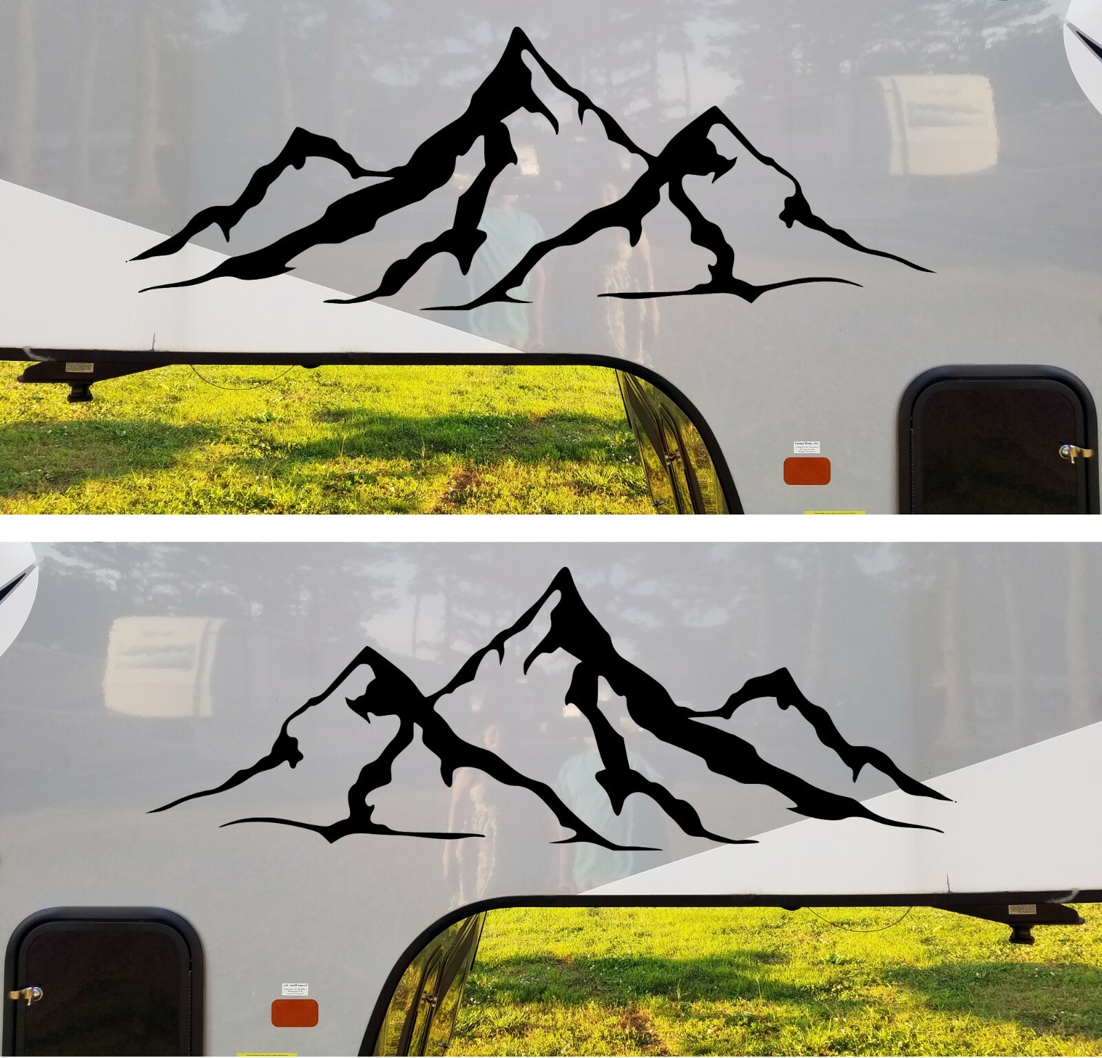 2-pack Mountain Scene Vinyl Decals – Camper 4×4 RV Graphics – Die Cut Stickers