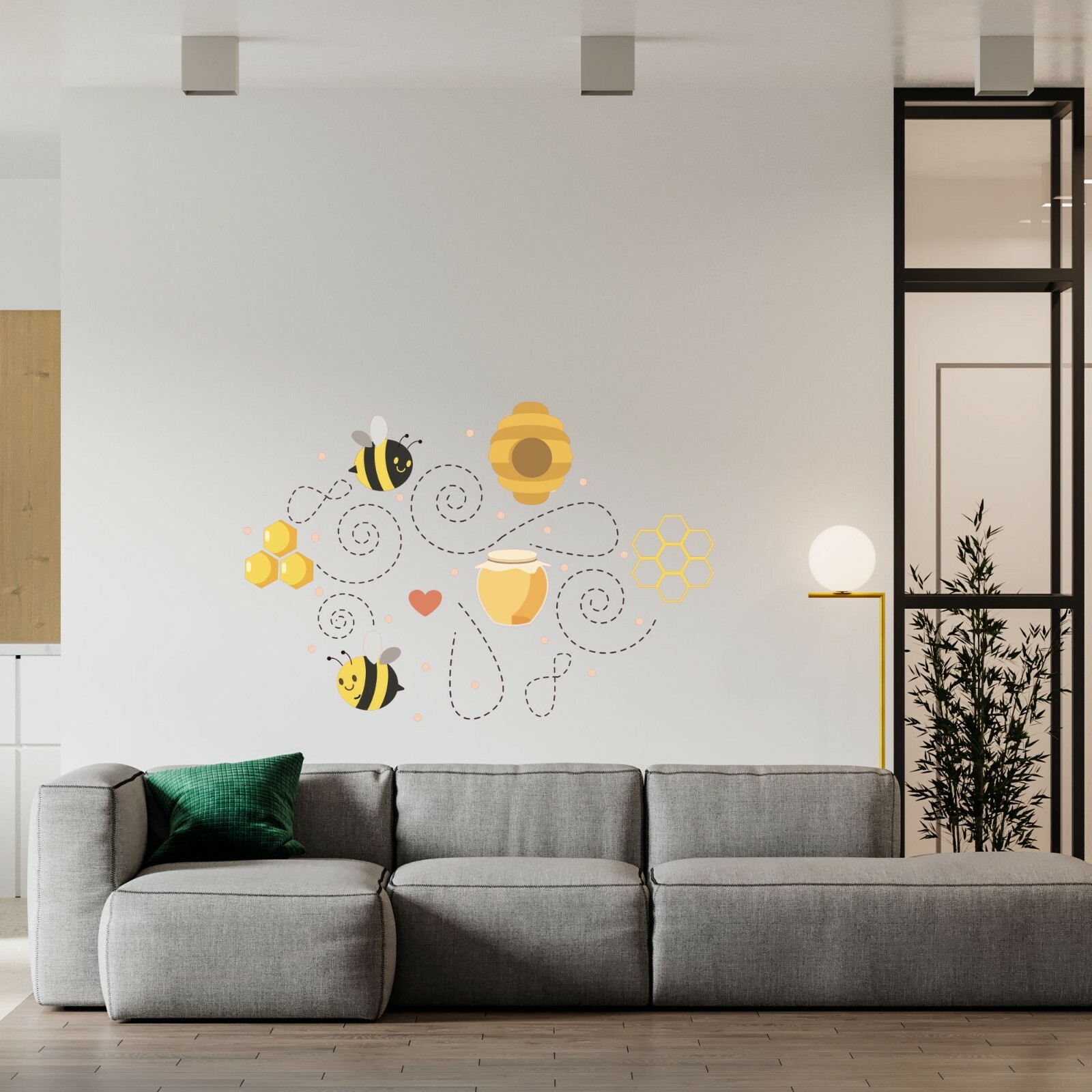 Multicolored Decor Bee's Life Cartoon Art Design Kids Bedroom Wall Decal 13×20