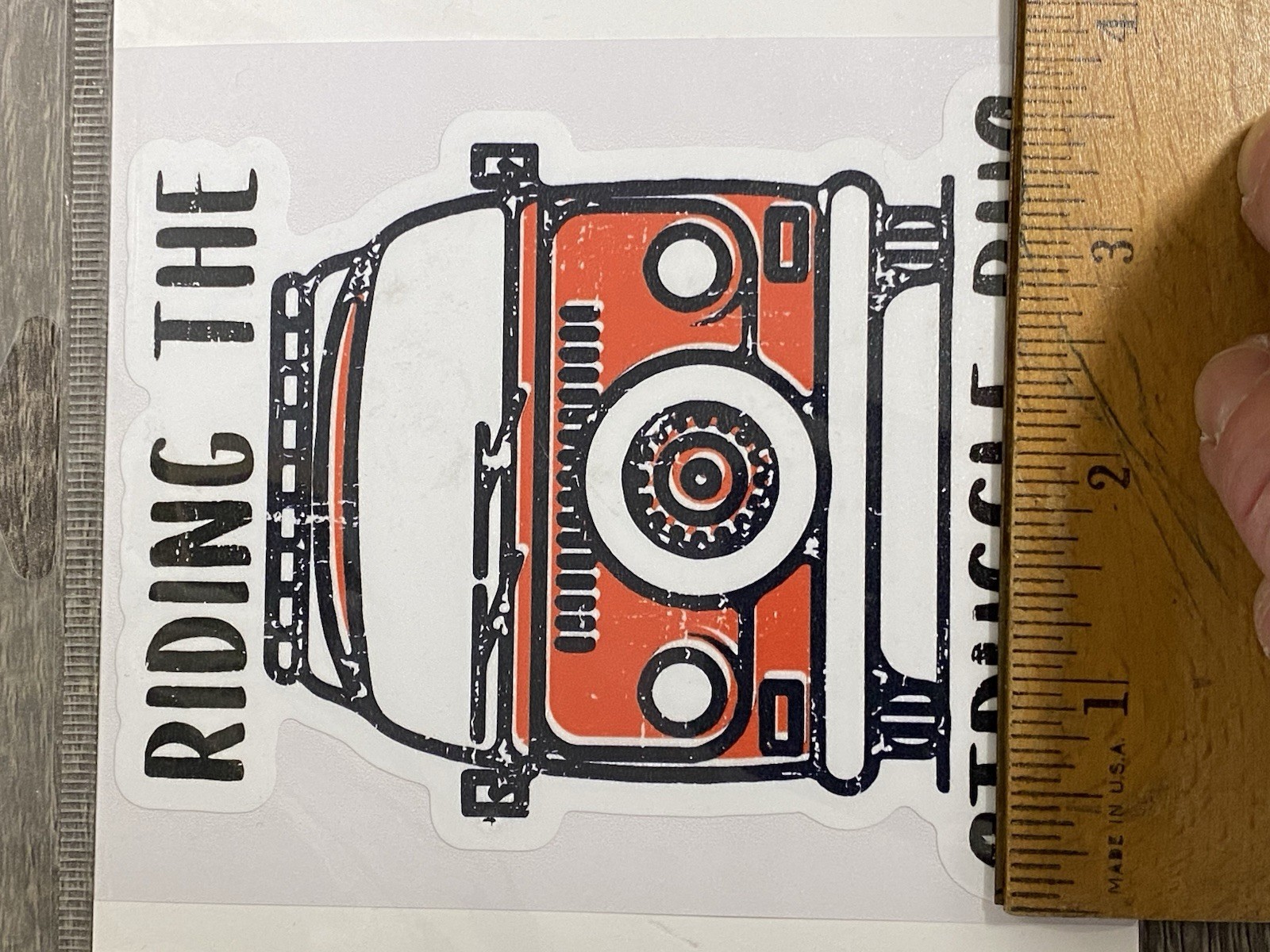 4 1/2 X 3 1/2 Indoor/Outdoor Decal Bus.