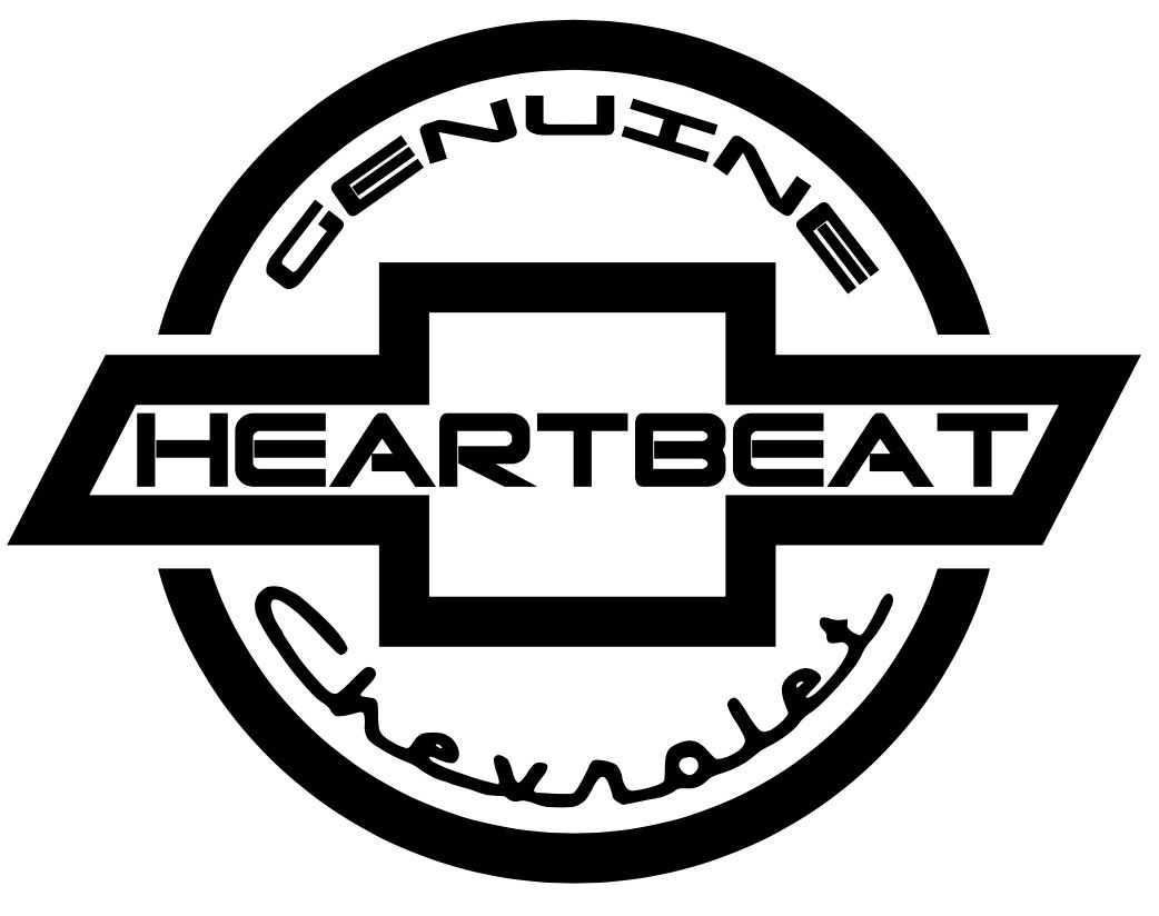 Genuine Chevrolet "HEARTBEAT" Bowtie Die Cut Vinyl Decal