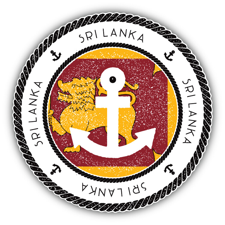 Sri Lanka Flag Grunge Nautical Stamp Car Bumper Sticker Decal