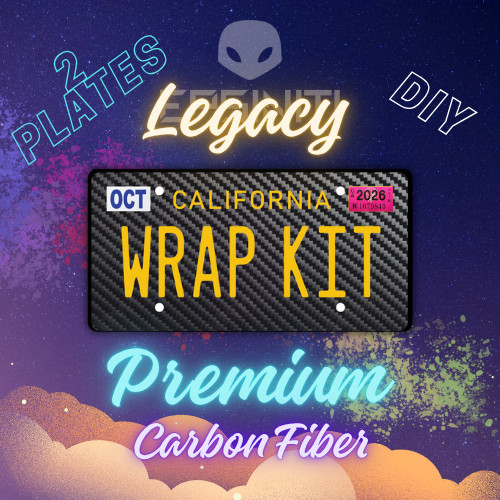 LEGACY Carbon Fiber Textured California Plate Wrap DIY Kit