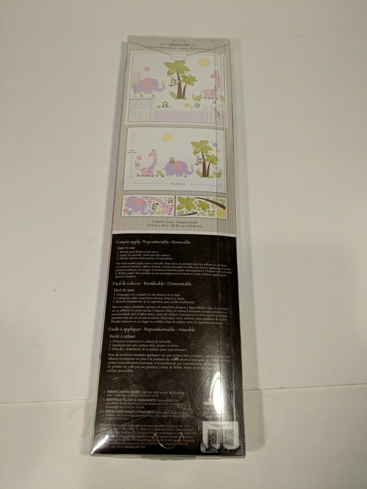 Safari Buddies Wall Art Kit Peel Stick Happy Day Safari 42 pcs Brand New Sealed