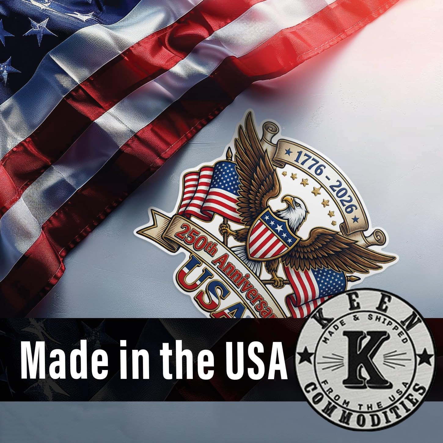 250Th Anniversary USA Sticker 3 Pack – 1776-2026 Patriotic Eagle Vinyl Decal for
