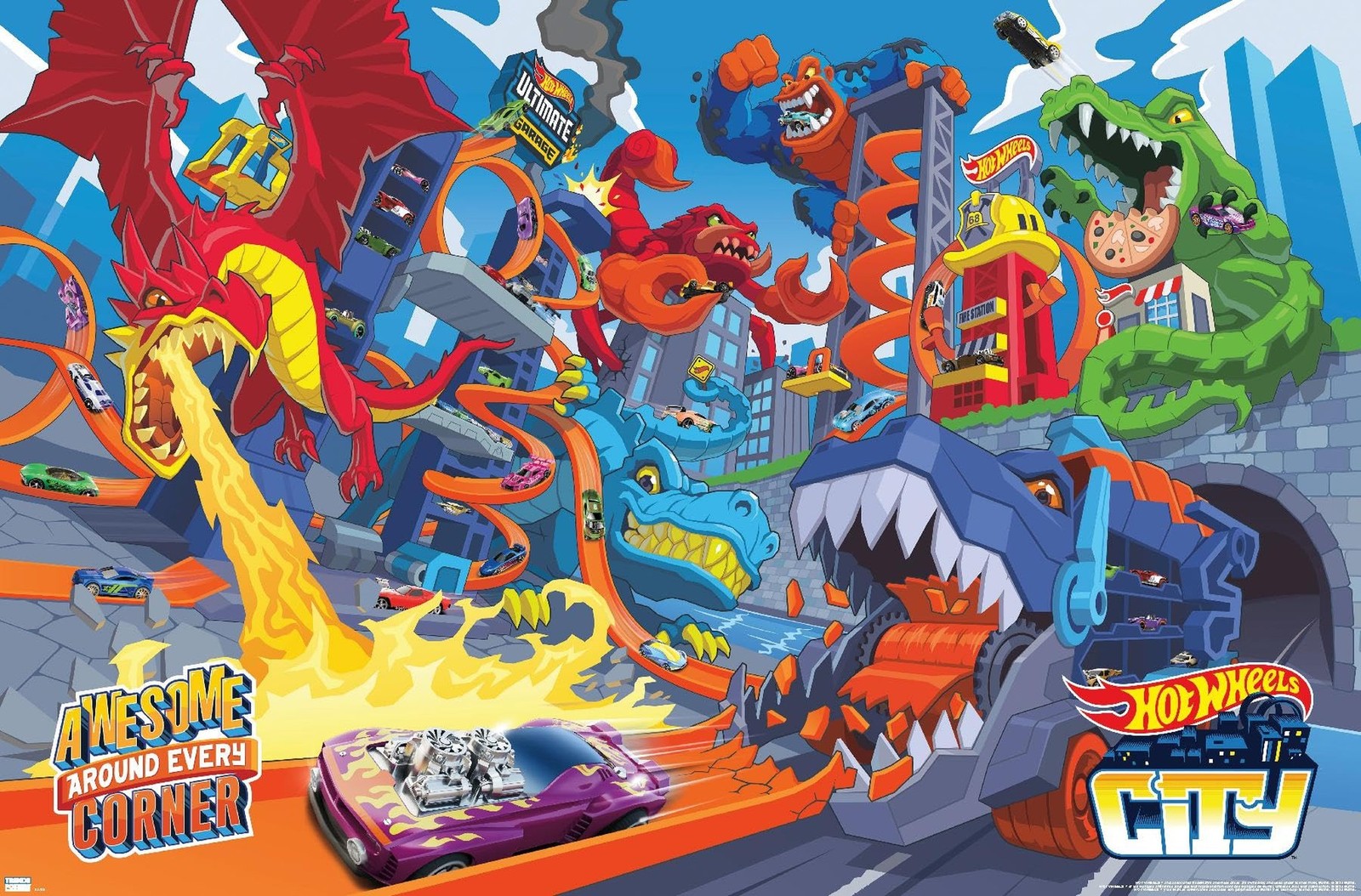 Mattel Hot Wheels – Awesome Around Every Corner Wall Poster, 34L" x 22.4W", P…