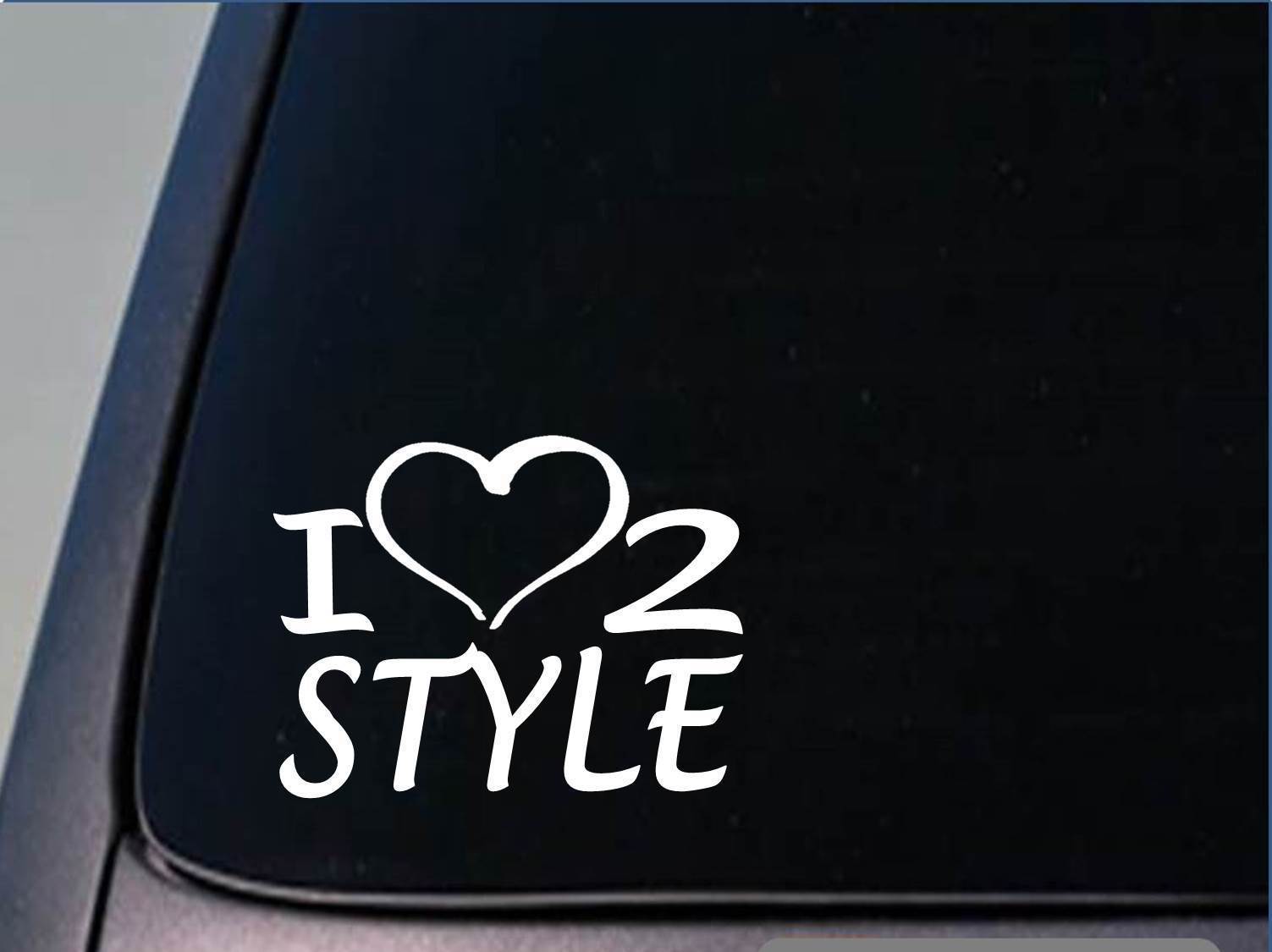 I heart to style sticker *H225* 8 inch wide vinyl hair style dryer hairstylist