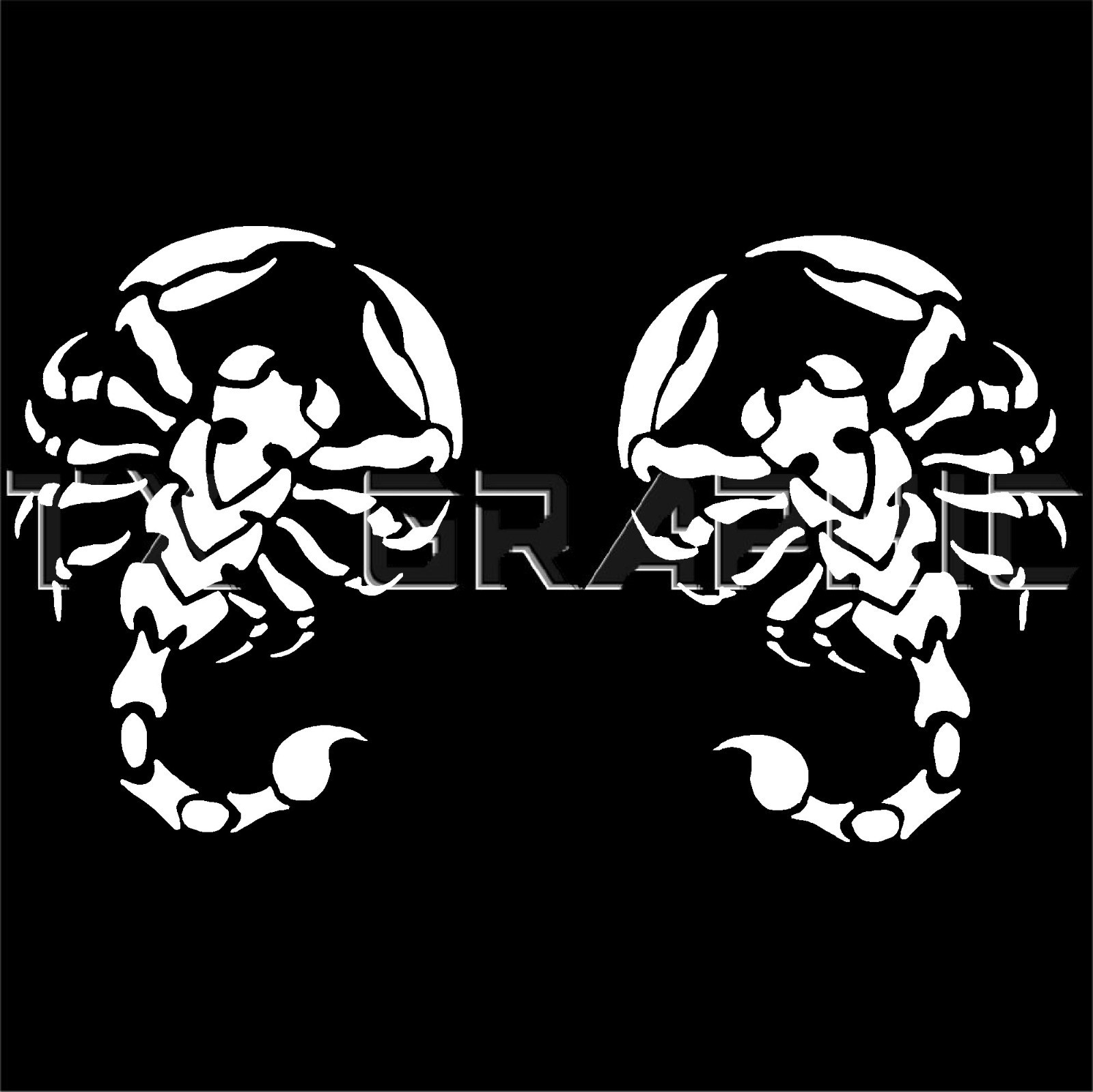 SCORPION DECALS 1 SET OF 2 MIRRORED EACH OTHER VINYL STICKER