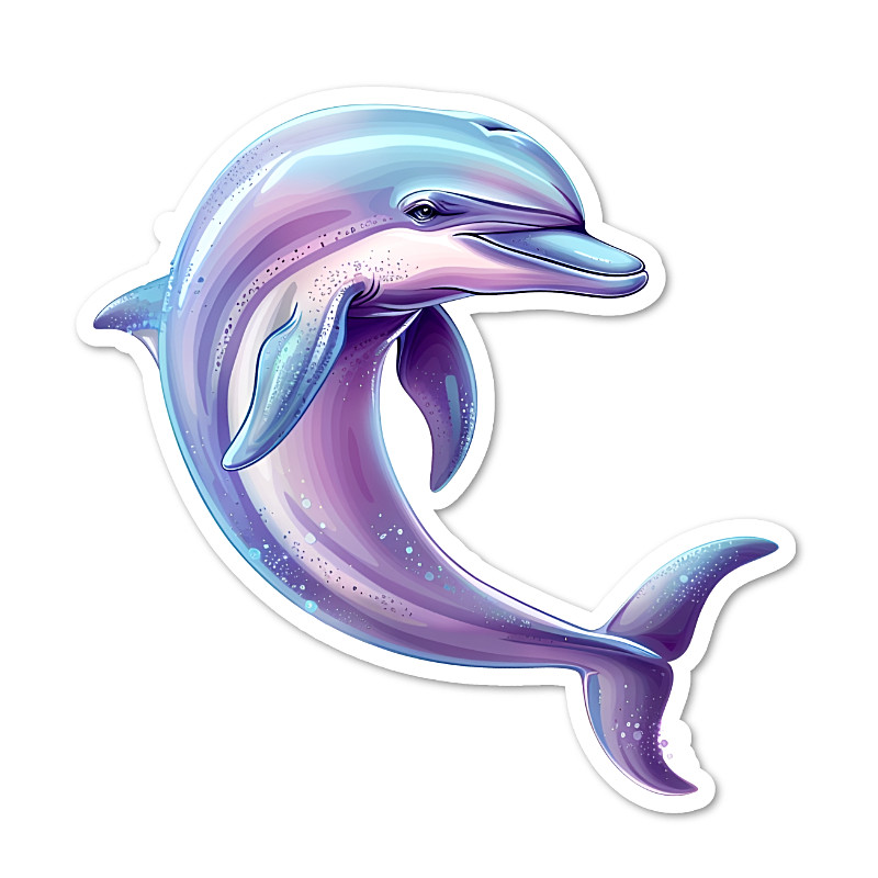 Dolphin, Sealife, Vinyl Sticker, Water Resistant, Indoor Use, 2 Sizes