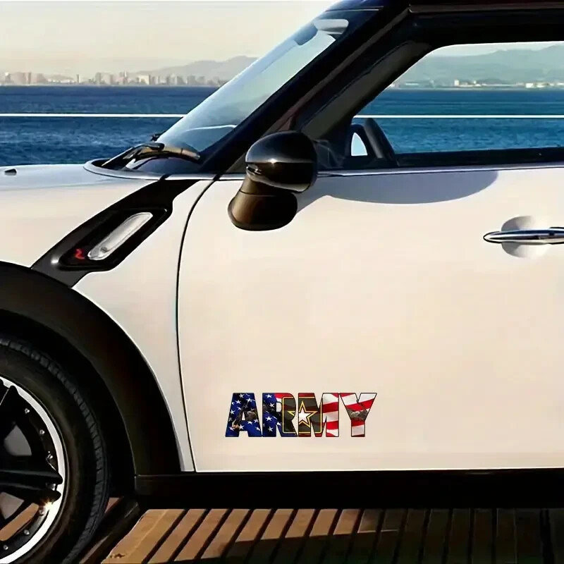 Army Vinyl Decal – American Flag and Star – NEW