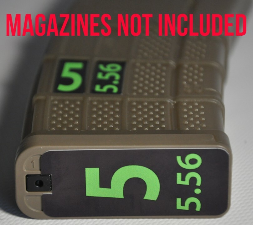 5.56 MAG STICKERS fits LANCER L5AWM 30 ROUND MAGS LIME 1-6