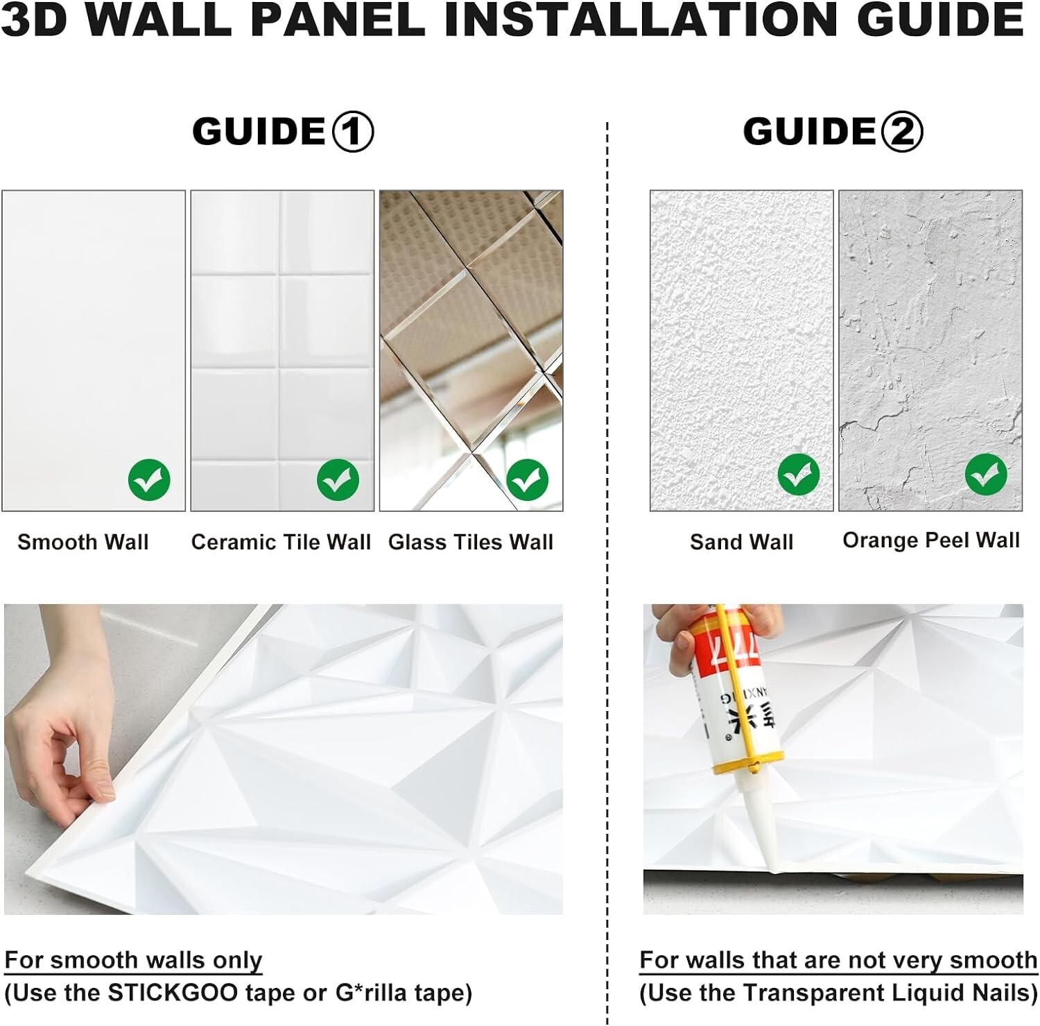 STICKGOO 3D Wall Panels for Interior Wall Decor, Gold Wall Decor Panels Peel