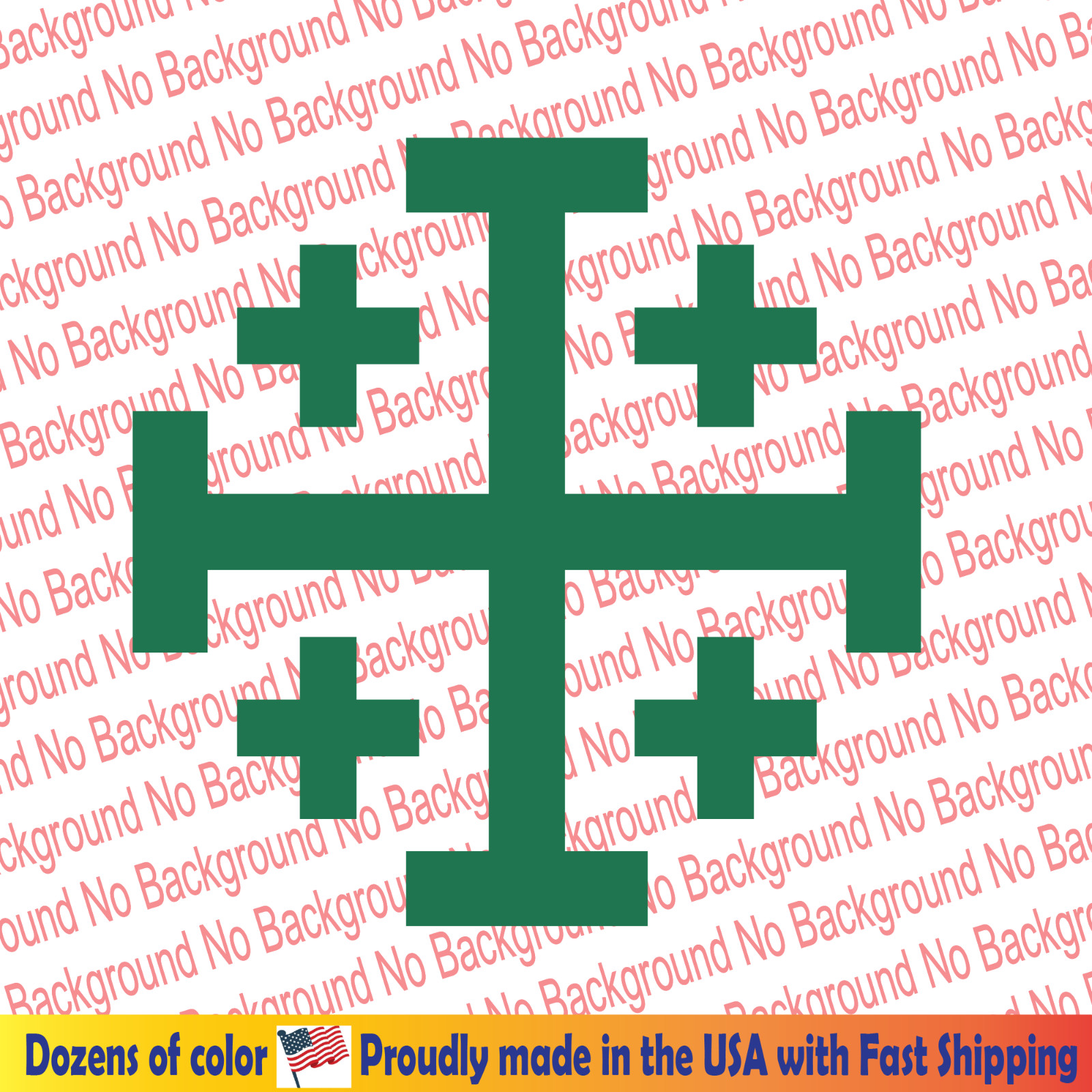 Jerusalem Five-fold Cross Vinyl Decal Die Cut Sticker Christian Religious FY174