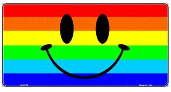 Rainbow Smiley Face Bumper Sticker