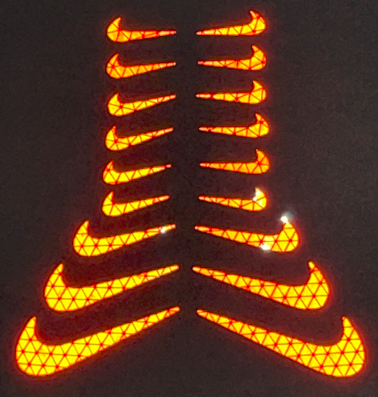 Nike Swoosh Logo Mini Stickers Decals Reflective Reflector Pack Waterproof