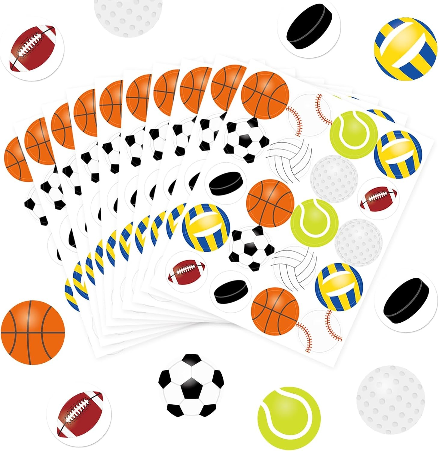 Sports Stickers for Kids Soccer Basketball Tennis Baseball Sticker Multicolor